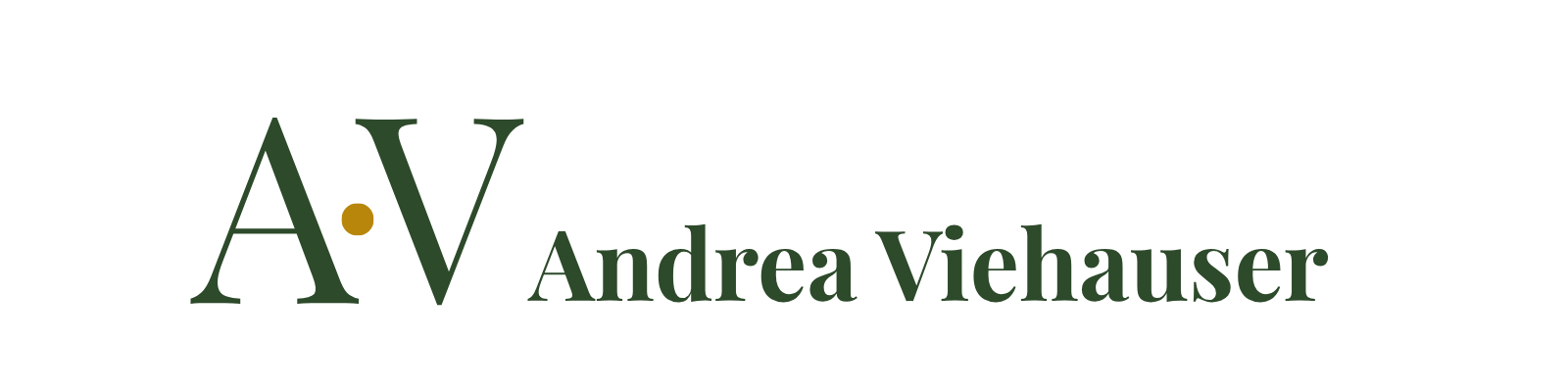 Logo Andrea Viehauser - AV Monogramm mit Schriftzug